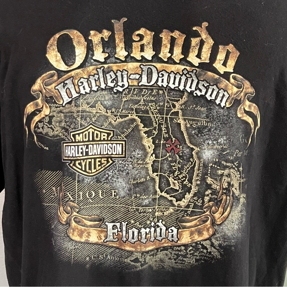 Harley Davidson Motorcycle Pirate Skull Orlando Florida HD T Shirt XL - Picture 3 of 10